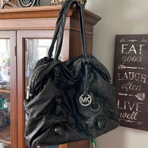 Women’s black leather purse